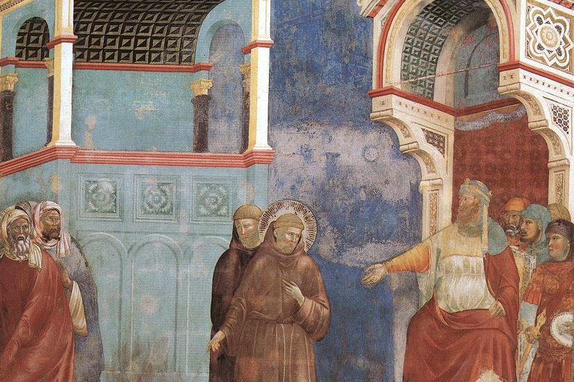 november_Giotto_-_Legend_of_St_Francis_-_-11-_-_St_Francis_before_the_Sultan_-Trial_by_Fire-