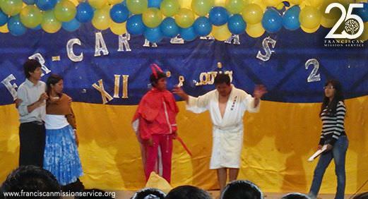 The scene is from a skit put on by the students
