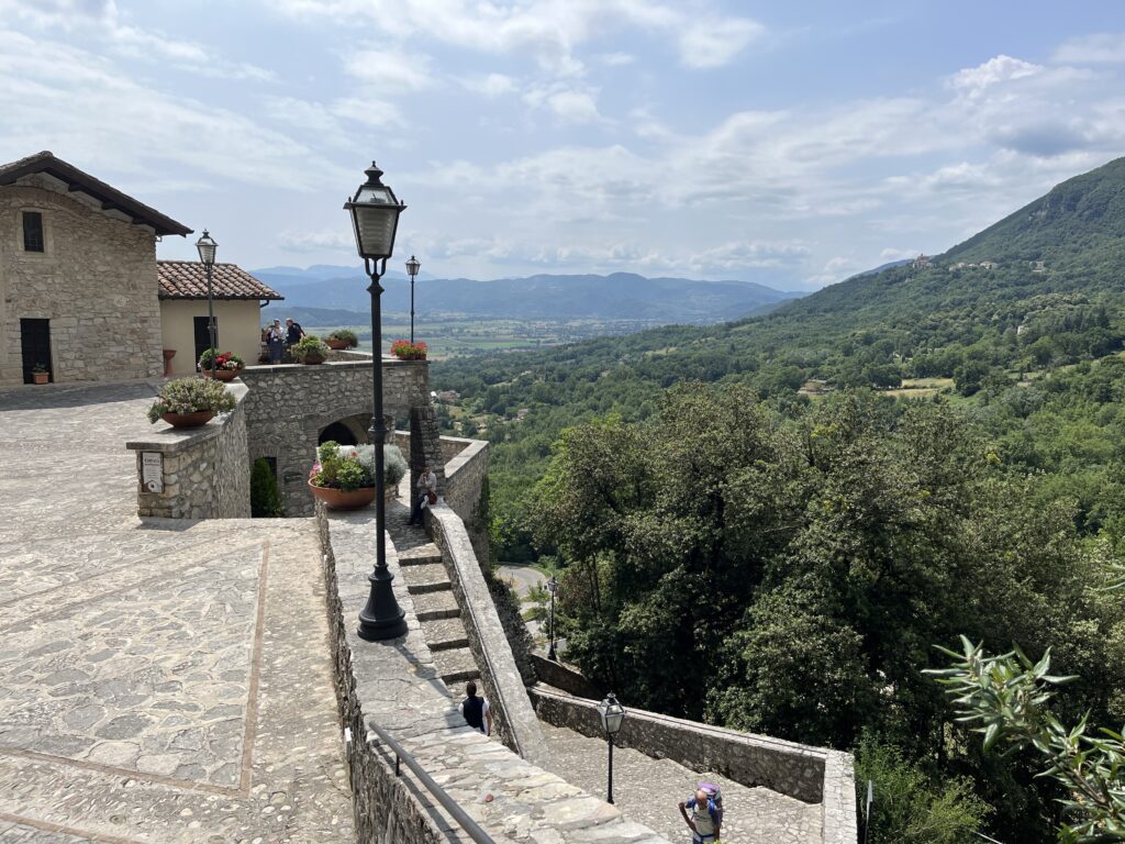 View from the hillside of Greccio